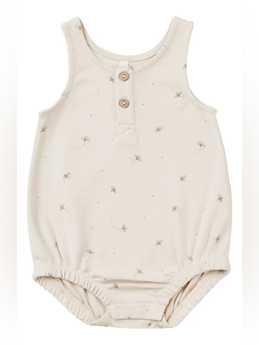 New QUINCY MAE SLEEVELESS BUBBLE ROMPER IN BEES 18-24M